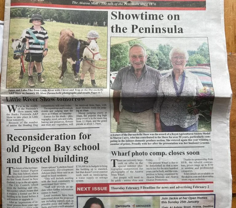 Royal Agricultural Society Medal to Maryn Curry at Duvauchelle A&P Show