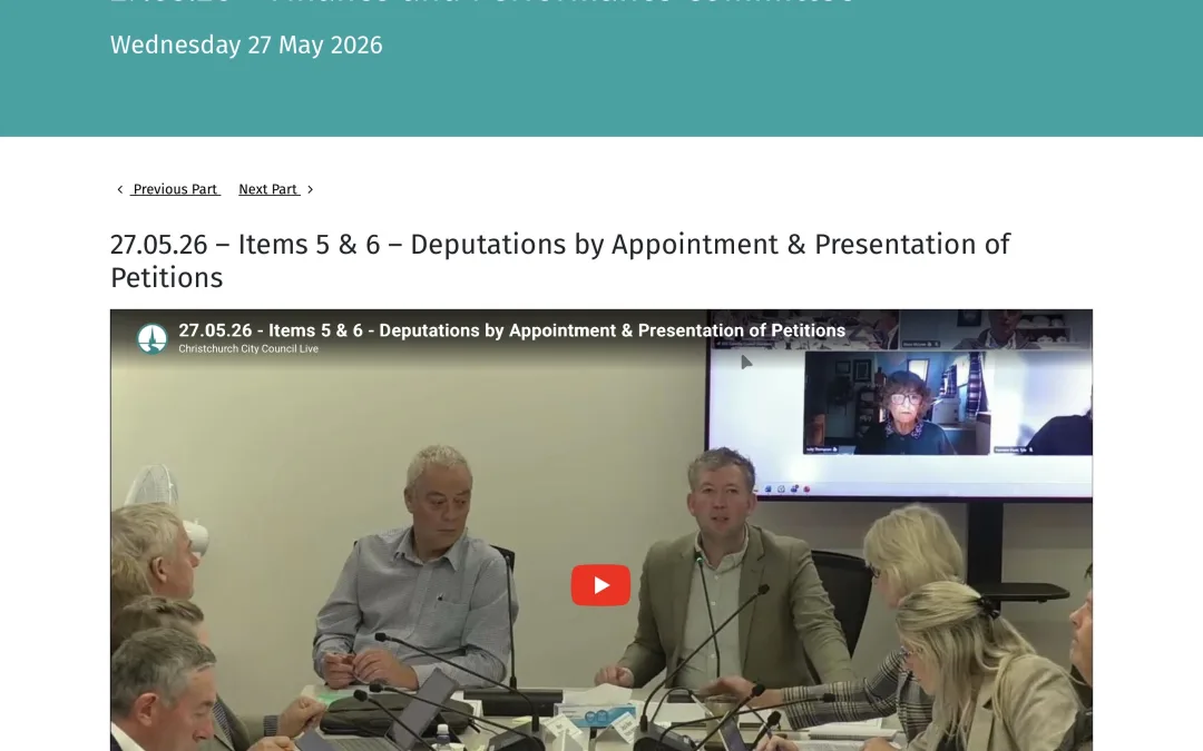 Deputations by Appointment & Presentation of Petitions to the Finance and Performance Committee