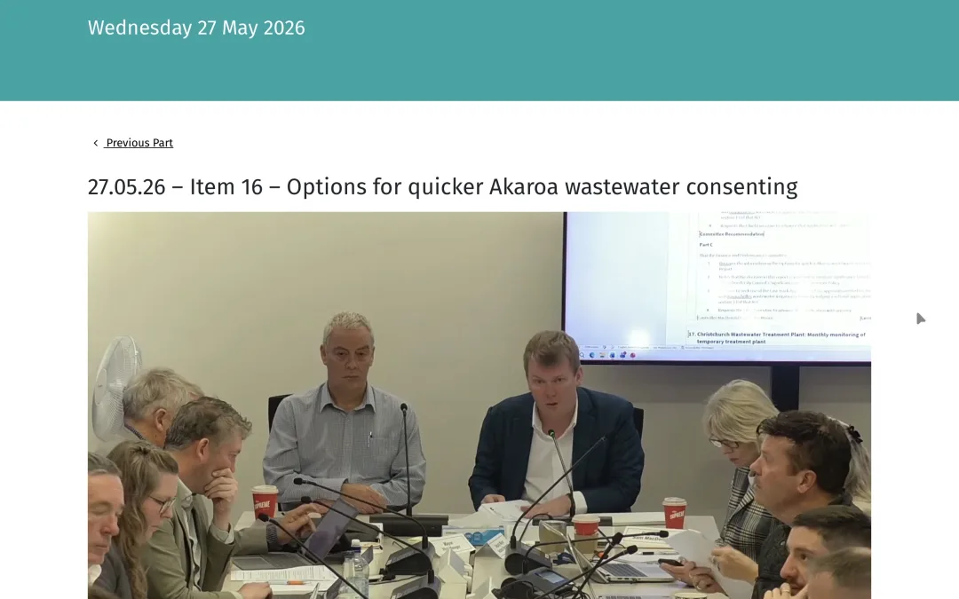 Options for quicker Akaroa wastewater consenting (Fast Track) Finance and Performance Committee