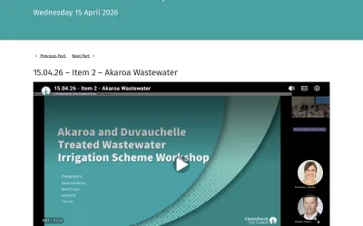 Akaroa and Duvauchelle Treated Wastewater Irrigation Scheme Workshop Finance and Performance Committee