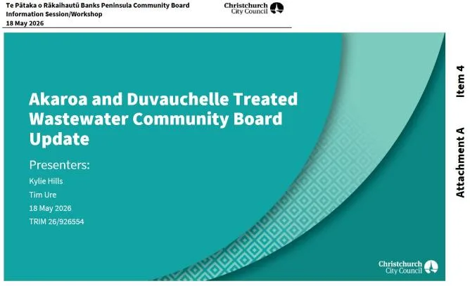Akaroa and Duvauchelle Wastewater Scheme Update