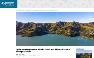 Update on response to Whakaraupō and Akaroa Harbour sewage failures