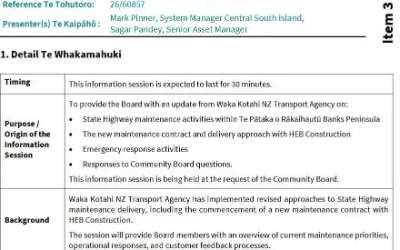 Waka Kotahi NZ Transport Agency Update