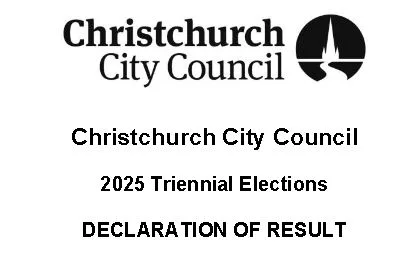 Christchurch City Council_2025 Triennial Elections_DECLARATION OF RESULT
