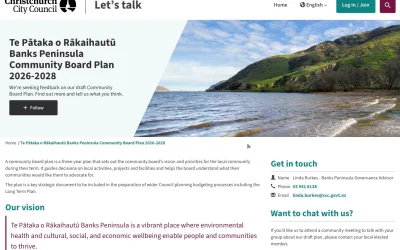 Draft Banks Peninsula Community Board Plan 2026-2028