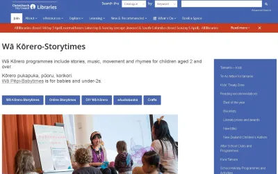 Storytimes for Kids at the Christchurch City Libraries